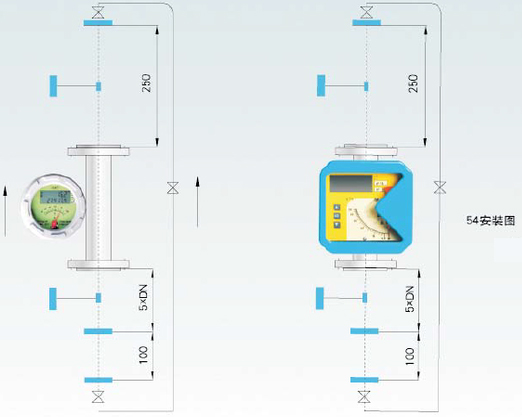 金屬管轉子流量計安裝注意事項圖示